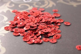 Пайетки с голографией 6мм 10грамм красный