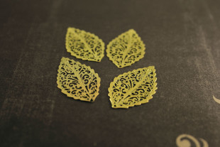 Филигранные элементы 3.1 см лист 4 шт под античную бронзу