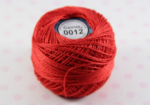Пряжа Ирис 100% хлопок 10г 82м №0012 алый