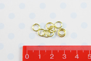 Кольцо для бус R-02 5мм 50 шт №01 под золото