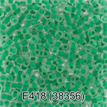 Бисер Чехия " GAMMA" круглый 5 10/ 0 2. 3 мм 5 г 1- й сорт E418 св. зеленый мат. ( 38356 ) 