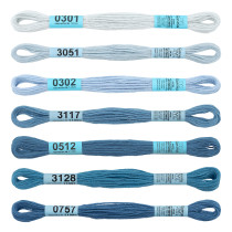 Нитки для вышивания Gamma набор мулине " СПЕКТР" 100% хлопок 7 x 8 м cornflower